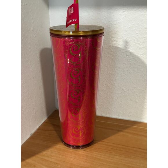 Starbucks 2024 Wicked Collection Pink Glitter Cold Cup 24 oz. NWT - Picture 2 of 5